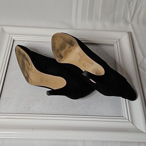 H & M black faux suede ankle boots size 40/US 8. 5 - Picture 6 of 10